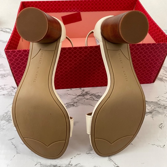 Off White Faux Leather Heeled Sandals - Picture 9 of 9